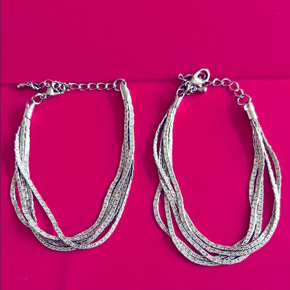 Elegant Silver Multi-Strand Bracelets